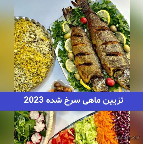 تزیین ماهی سرخ شده 2023; با مخلفات کنارش