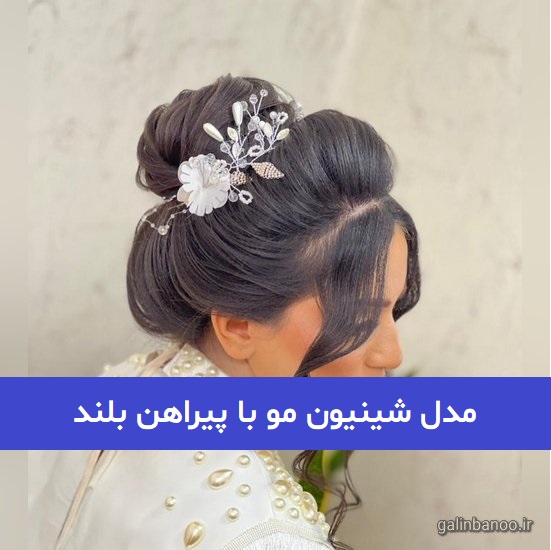 مدل شینیون مو با پیراهن بلند