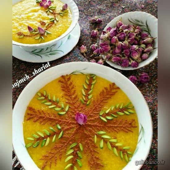 تزیین شله زرد نذری 2023; با دارچین و گل محمدی بسیار زیبا