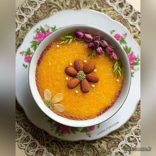 تزیین شله زرد نذری 2023; با دارچین و گل محمدی بسیار زیبا