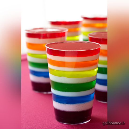 تزیین ژله ساده 2023; با اسمارتیز در جام و ظرف یکبار مصرف