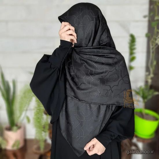 مدل روسری مشکی مجلسی شیک 2023; ساده و کاردست بسیار زیبا