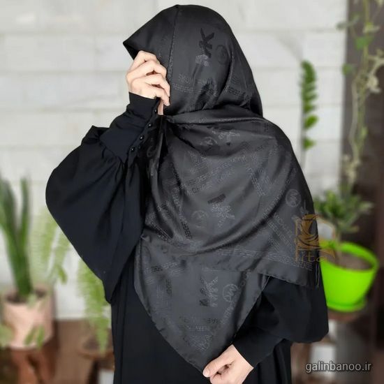 مدل روسری مشکی مجلسی شیک 2023; ساده و کاردست بسیار زیبا