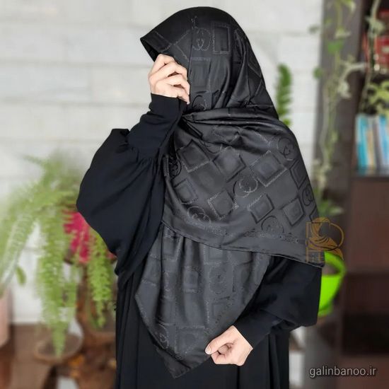 مدل روسری مشکی مجلسی شیک 2023; ساده و کاردست بسیار زیبا