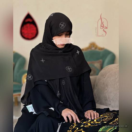 مدل روسری مشکی مجلسی شیک 2023; ساده و کاردست بسیار زیبا