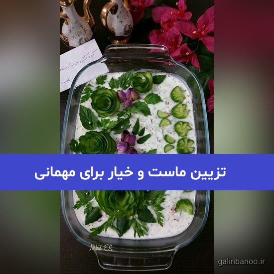 تزیین ماست و خیار برای مهمانی 2023; با نعنا گل محمدی و ...