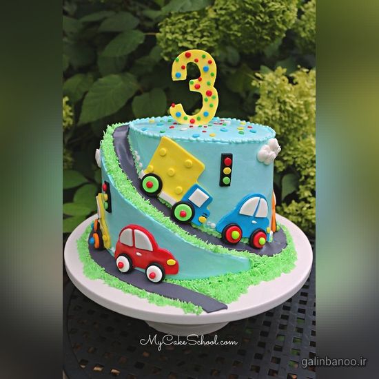 مدل کیک تولد پسرانه ماشین و جاده