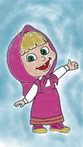 نقاشی ساده ماشا