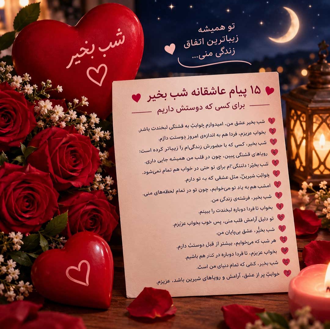 پیام عاشقانه شب بخیر