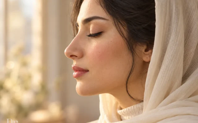 انتخاب مدل بینی متناسب با چهره در نیم‌رخ طبیعی یک زن