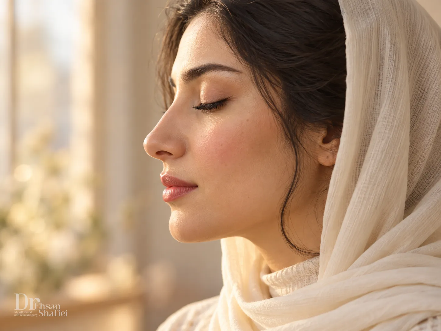 انتخاب مدل بینی متناسب با چهره در نیم‌رخ طبیعی یک زن